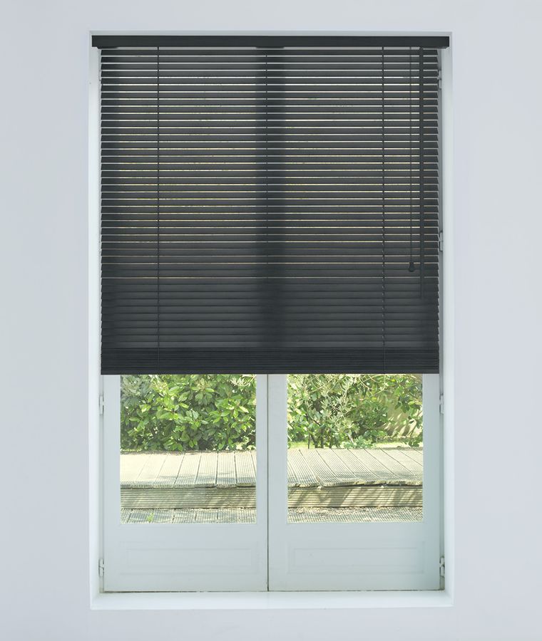Store vnitien bois plus lames 25mm gris anthracite