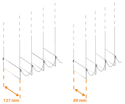 largeur des bandes du store trapèze