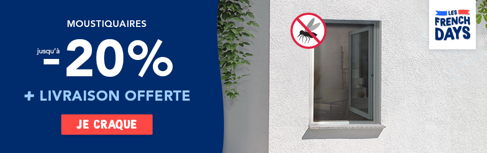 Jusqu' -20% sur les moustiquaires + livraison offerte
