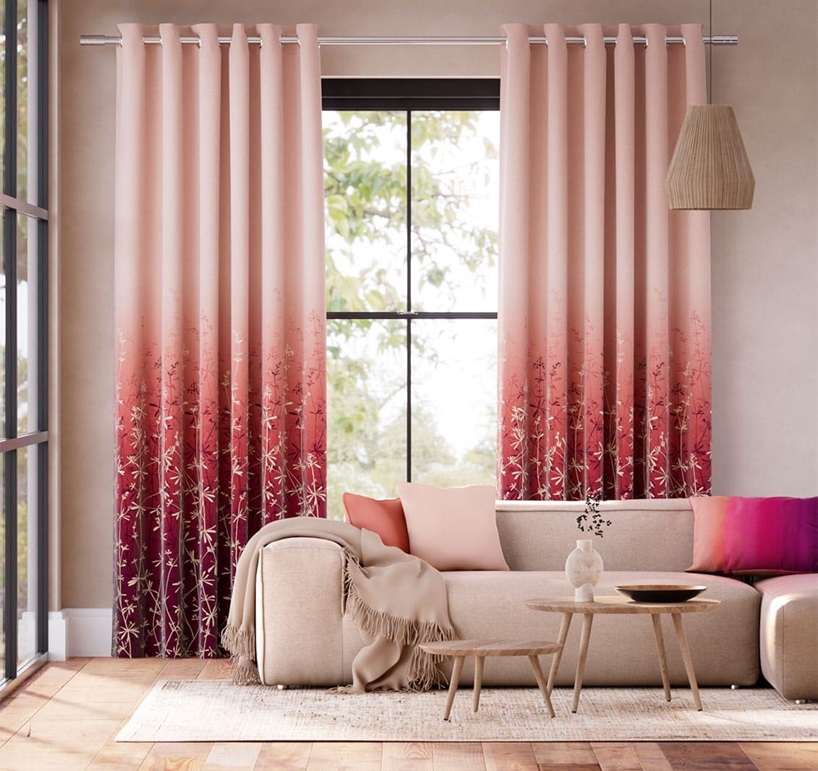 jolis rideaux roses