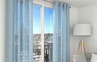 Rideau voilage m1 bleu horizon