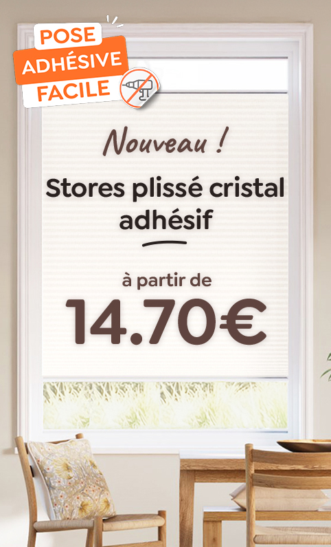 store plissé cristal adhésif