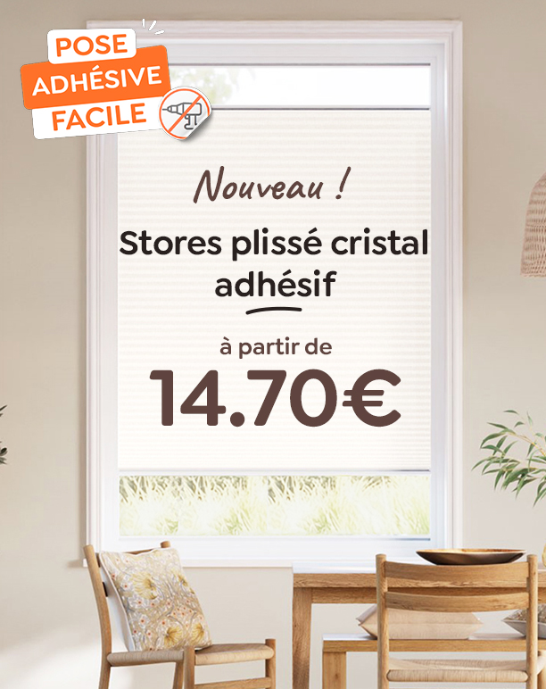 store plissé cristal adhésif
