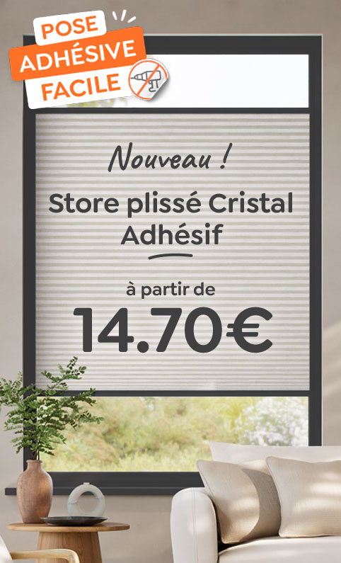 store plissé cristal adhesif