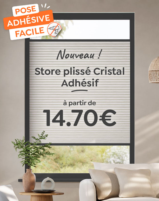store plissé cristal adhesif