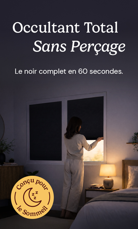 Store plissé adhésif occultant total