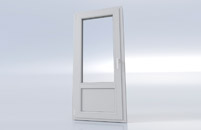 Porte fenêtre 1 vantail avec soubassement