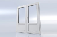 Porte fenêtre 2 vantaux avec soubassement